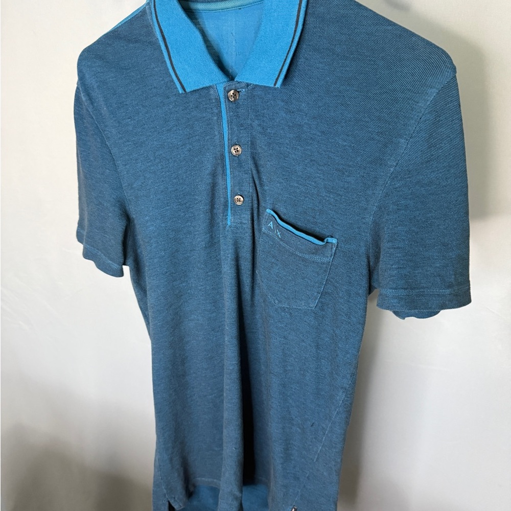 Armani Exchange Teal Polo Shirt Size S.